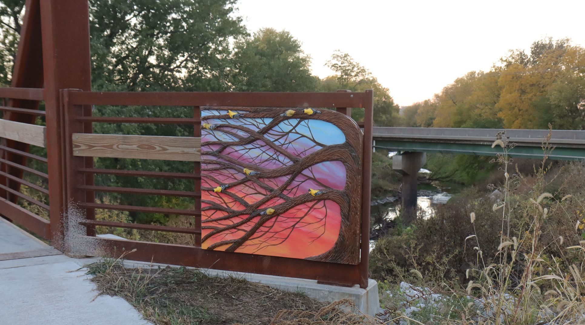 "Goldfinch Gates," at sunset